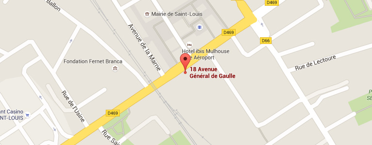 Plan pour situer l'auto-école larger à Saint-Louis